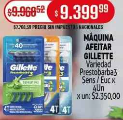 Makro Gillette máquina afeitar variedad prestobarba3 sens/euc oferta