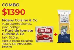 Supermercados Vea Fideos cuisine & co vs.presentaciones, paq. oferta