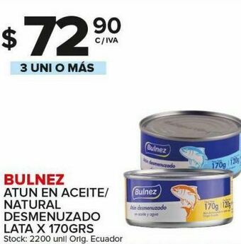 Carrefour Atún en aceite / natural desmenuzado 170g bulnez oferta