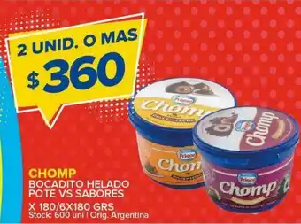 Bocadito helado pote chomp 180g