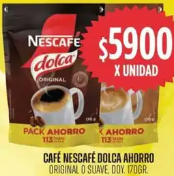 Supermercados Vea Nescafé café dolca ahorro original o suave, doy. oferta