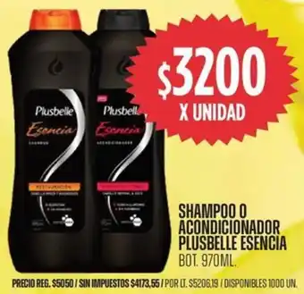 Plusbelle shampoo o acondicionador esencia bot.