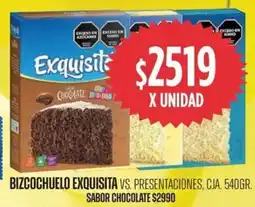 Supermercados Vea Exquisita bizcochuelo vs. presentaciones, cja. oferta