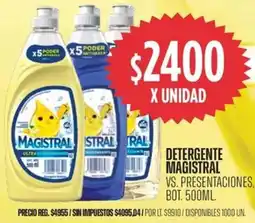 Supermercados Vea Magistral detergente vs. presentaciones, bot. oferta