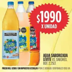 Supermercados Vea Levite agua saborizada vs. sabores, bot. oferta