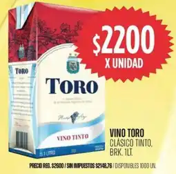 Supermercados Vea Toro vino clásico tinto brk. oferta