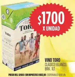 Supermercados Vea Toro vino clásico blanco, brk. oferta