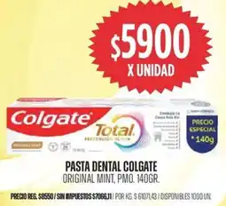 Supermercados Vea Colgate pasta dental original mint, pmo. oferta