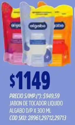 Supermercados Yaguar Algabo jabon de tocador liquido d/p oferta