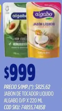 Supermercados Yaguar Algabo jabon de tocador liquido d/p oferta