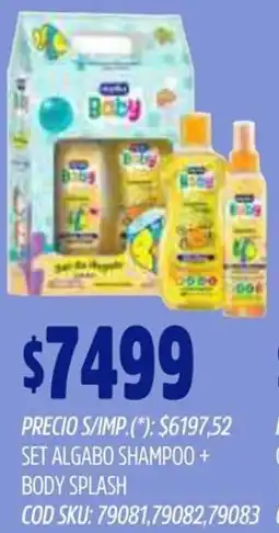 Supermercados Yaguar Algabo set shampoo + body splash oferta