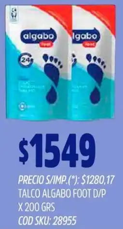 Supermercados Yaguar Algabo talco foot d/p oferta