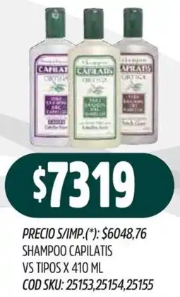 Supermercados Yaguar Capilatis shampoo vs tipos oferta