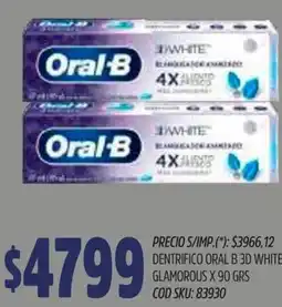 Supermercados Yaguar Oral B dentrifico 3d white glamorous oferta