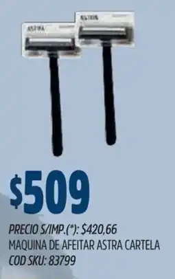 Supermercados Yaguar Astra cartela maquina de afeitar oferta