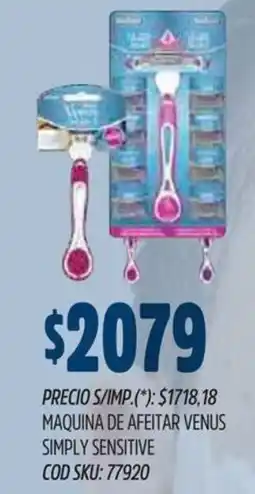 Supermercados Yaguar Venus maquina de afeitar simply sensitive oferta