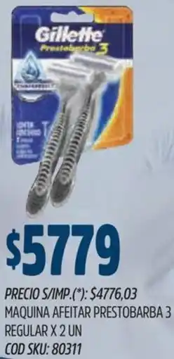 Supermercados Yaguar Gillette maquina afeitar prestobarba 3 maquina de afeitar prestobarba 3 regular oferta