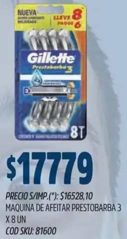 Supermercados Yaguar Gillette maquina afeitar prestobarba 3 maquina de afeitar prestobarba 3 oferta