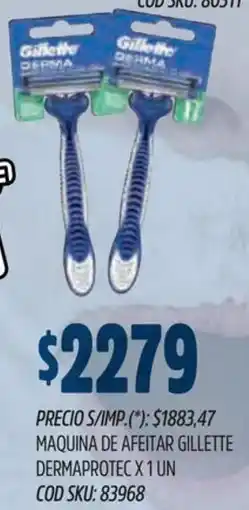 Supermercados Yaguar Gillette maquina de afeitar dermaprotec oferta