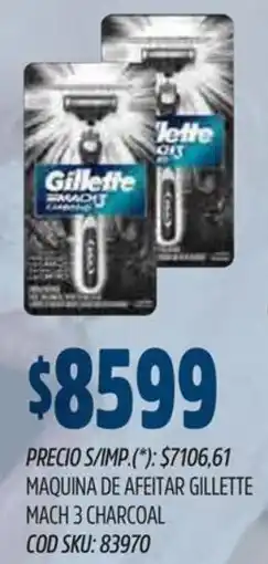 Supermercados Yaguar Gillette maquina de afeitar mach 3 charcoal oferta