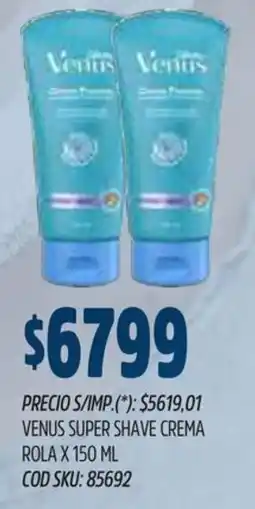 Supermercados Yaguar Venus super shave crema rola oferta