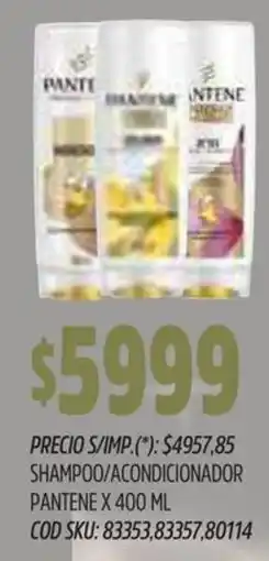 Supermercados Yaguar Pantene shampoo/acondicionador oferta