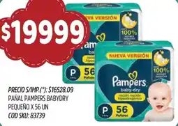 Supermercados Yaguar Pampers pañal babydry pequeño oferta