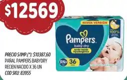Supermercados Yaguar Pampers pañal babydry recien nacido oferta
