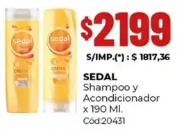Diarco Sedal shampoo y acondicionador oferta