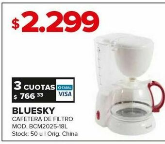 Carrefour Cafetera de filtro bluesky oferta