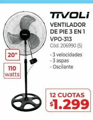 Naldo Lombardi Ventilador de pie 3 en 1 vpo-313 oferta