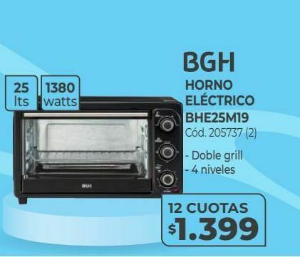 Horno eléctrico bhe25m19 oferta en Naldo Lombardi