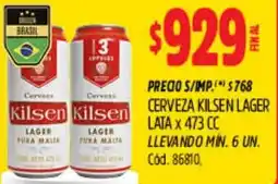 Supermercados Yaguar Kilsen cerveza lager lata oferta