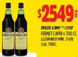 Supermercados Yaguar Fernet capri oferta