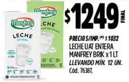 Supermercados Yaguar Manfrey leche uat entera brik oferta