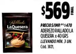 Supermercados Yaguar Rallado la quesera aderezo oferta