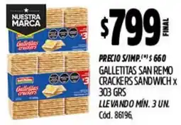Supermercados Yaguar San remo galletitas crackers sandwich oferta