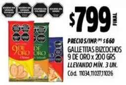Supermercados Yaguar 9 de oro galletitas bizcochos oferta