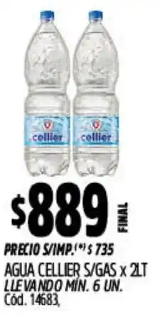 Supermercados Yaguar Cellier agua s/gas oferta