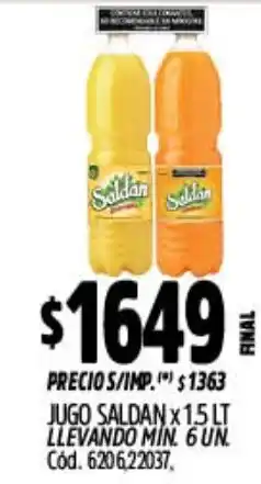 Supermercados Yaguar Saldan jugo oferta