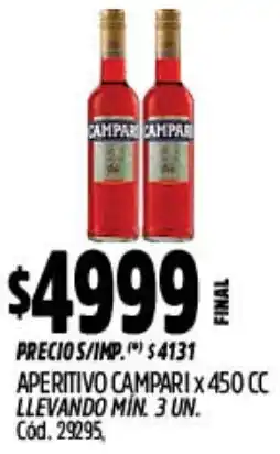 Supermercados Yaguar Campari aperitivo oferta