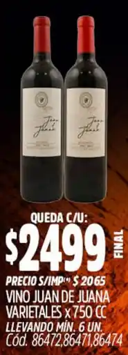 Supermercados Yaguar Juan de juana vino varietales oferta