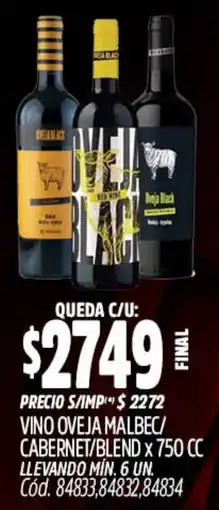 Supermercados Yaguar Oveja vino malbec/ cabernet/blend oferta
