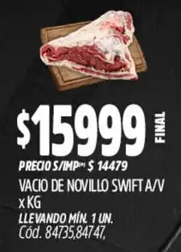 Supermercados Yaguar Vacio de novillo swift oferta