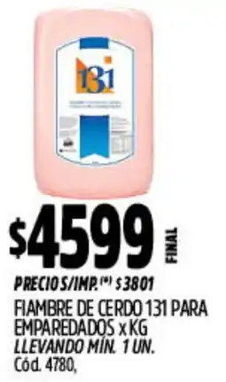 Supermercados Yaguar 131 fiambre de cerdo para emparedados oferta