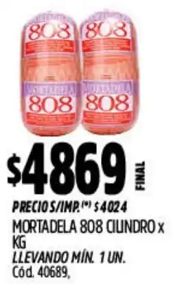 Supermercados Yaguar 808 mortadela cilindro oferta