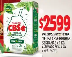 Supermercados Yaguar CBSé yerba hierbas serranas oferta
