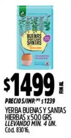 Supermercados Yaguar Buenas y santas yerba hierbas oferta
