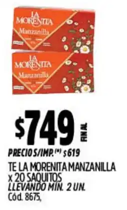 Supermercados Yaguar La morenita Te manzanilla oferta