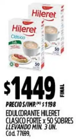 Supermercados Yaguar Hileret edulcorante clasico forte oferta
